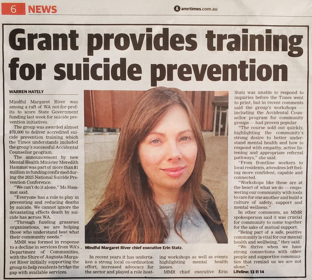 Grant Provides Training For Suicide Prevention 1 Grant Provides Training For Suicide Prevention